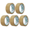 Four rolls of painter's masking tape applicator in a tan color with green text and pattern.