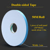 Roll of double-sided tape for mounting wall panels, 50 meters per roll, with a width of 1 cm.
