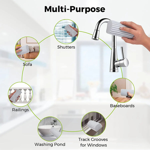 A multi-purpose PVA absorbent cleaning sponge set used for cleaning shutters, railings, baseboards, washing ponds, and window