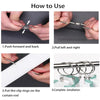 Instructions showing how to use metal curtain rings and clips for installation.