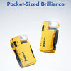 A yellow Wuben G5 pocket-sized flashlight is shown against a light gray background.