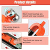 Details of an adjustable locking profile scribing ruler showing smooth steel bearings, a precise pointer shape, and a chuck t