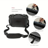 A black waterproof hard carry case with straps shown for tool and sponge storage installation.