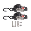 Two heavy duty stainless steel ratchet tie-down straps with metal hardware and plastic handles