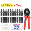 A set of ten pairs of solar PV panel connectors and a tool, including extra gifts.
