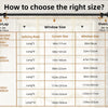 A chart showing recommended sizes for curtain rods, including splicing rods and brackets.