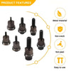 A set of metal threaded insert nuts and bolts for riveting, showing various sizes and features like being not cracked or peel