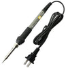 A black precision digital soldering iron with a flexible cord and tip for electronics repair.