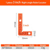 An orange 3 inch right angle ruler or locator tool with dimensions of 50mm by 80mm and a thickness of 10mm.