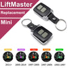 Control remoto de reemplazo LiftMaster Mini con varias opciones de color y años de compatibilidad.