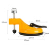 Yellow heavy duty wall tile leveler with a suction cup and threaded rod.