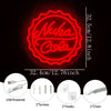 غطاء زجاجة نيون أحمر LED للديكور الجداري يحمل نص Nuka Cola وإكسسوارات مثل البراغي والخطاف والسلسلة