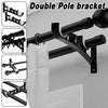 Image showing a double pole bracket used for wall mounting, with various angles of the hardware.