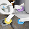 Kit de limpieza reutilizable para inodoro con varias brochas y herramientas de colores.