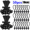 50 pieces of heavy duty black elastic ball rope, 10cm long, for tent and tarpaulin tie-down.