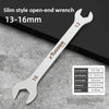 Silver XTUOSEN slim style open-end wrench measuring 13-16mm and 16mm.