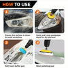 A four-step guide showing how to use a precision sanding disc kit for cleaning and polishing car surfaces.