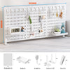 Weißes, anpassbares Desktop-Pegboard-Organizer mit mehreren Fächern für Werkzeuge und Accessoires