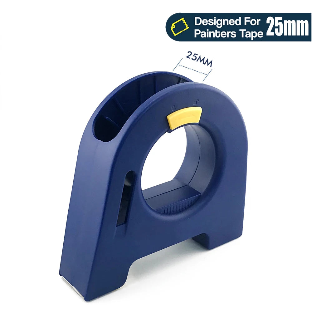 A blue precision painters tape applicator designed for 25mm tape, shown in a side view.