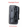 A black flashlight pouch with a tactical baton holder, measuring 10.3x5.2x6.2cm.