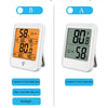 Comparison of two mini professional temperature and humidity meters, labeled A and B.