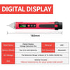 A pink digital display pen used as a non-contact AC voltage detector with an adjustable range.