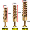 Trois tailles d'ancres murales en acier robustes M5*30, M6*32 et M8*38 montrées verticalement.