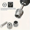 An impact socket set featuring a universal lobe design and various sized nuts and bolts.