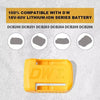 Yellow battery holder labeled DW 18V-60V lithium-ion series compatible with DCB200 to DCB206 batteries