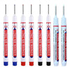 A set of precision perforating pens used as deep hole markers in various colors.