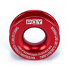 Red heavy duty synthetic recovery shackle with a square-shaped design and performance branding