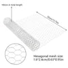A roll of galvanized metal wire netting with a hexagonal mesh size of 1.6x2.4 cm.