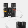 Black folding mirror body binoculars with an ultra wide angle lens and magnification specifications