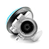 Brush cutter gearbox inserts for various sizes, showing a metal housing with a blue and black cap.