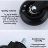 Close-up view of a black furniture caster wheel with a metal mounting bracket and bearing.