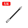 A 1/4 inch flexible shaft drive socket extension bar set with a black shaft and metal fittings.
