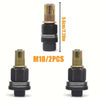 A set of M10 riveting tools, including a threaded rod and a hexagonal nut, shown in black and gold.