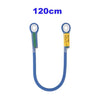 Sangle bleue avec section verte et œillets pour escalade et équipement extérieur.