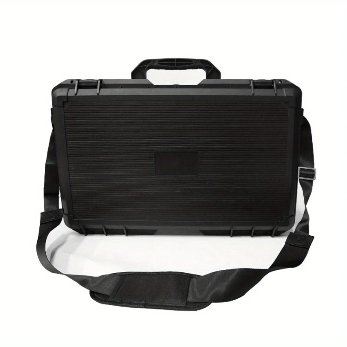 Black universal portable tool box with a shockproof carrying case and shoulder strap