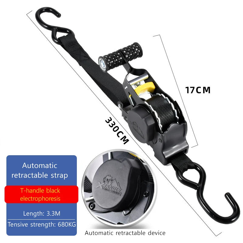 Black automatic retractable device with a T-handle and 3.3M length for electrophoresis.