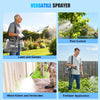 Versatile sprayer being used for pest control, lawn and garden application, weed killers, and fertilizer treatment.