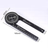 Transportador de ángulo de sierra de inglete de aluminio negro con escala de 63mm.