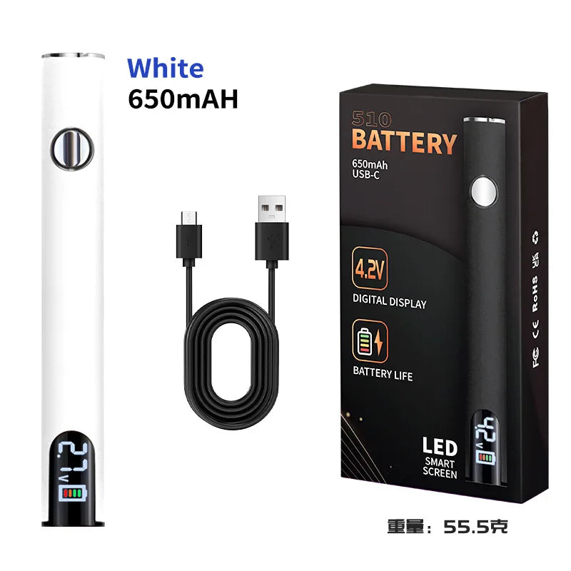 Weißer 650mAh Digital-Lötkolben mit USB-Ladekabel und Display