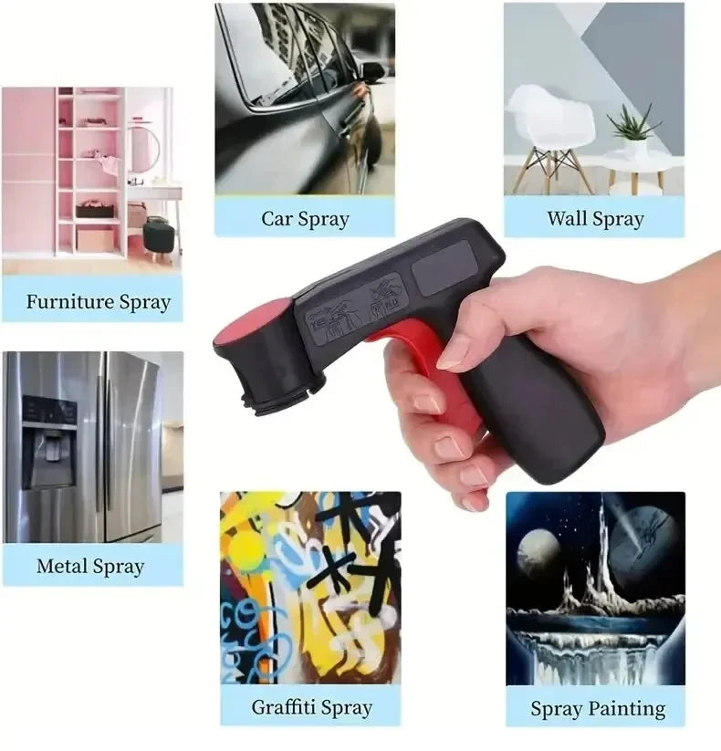 A collection of various spray paint tools including furniture, car, wall, metal, graffiti, and spray painting applications.