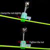Diagram showing how to clamp and tighten a nut on a fishing bite alarm bell for rod tips.