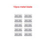 Ten pieces of metal blades used as a heavy duty razor blade scraper for decals and labels