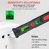 A non-contact voltage tester pen with a switchable sensitivity adjustment feature for detecting cable breaks.