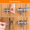 Cuatro pasos para instalar cierres y pernos de puertas de acero inoxidable pesado en una puerta de madera.