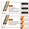 Cordless digital soldering iron kit showing C200 and C200L models with temperature adjustment features