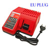 Red battery charger with EU plug and cable for Milwaukee 14.4V tools